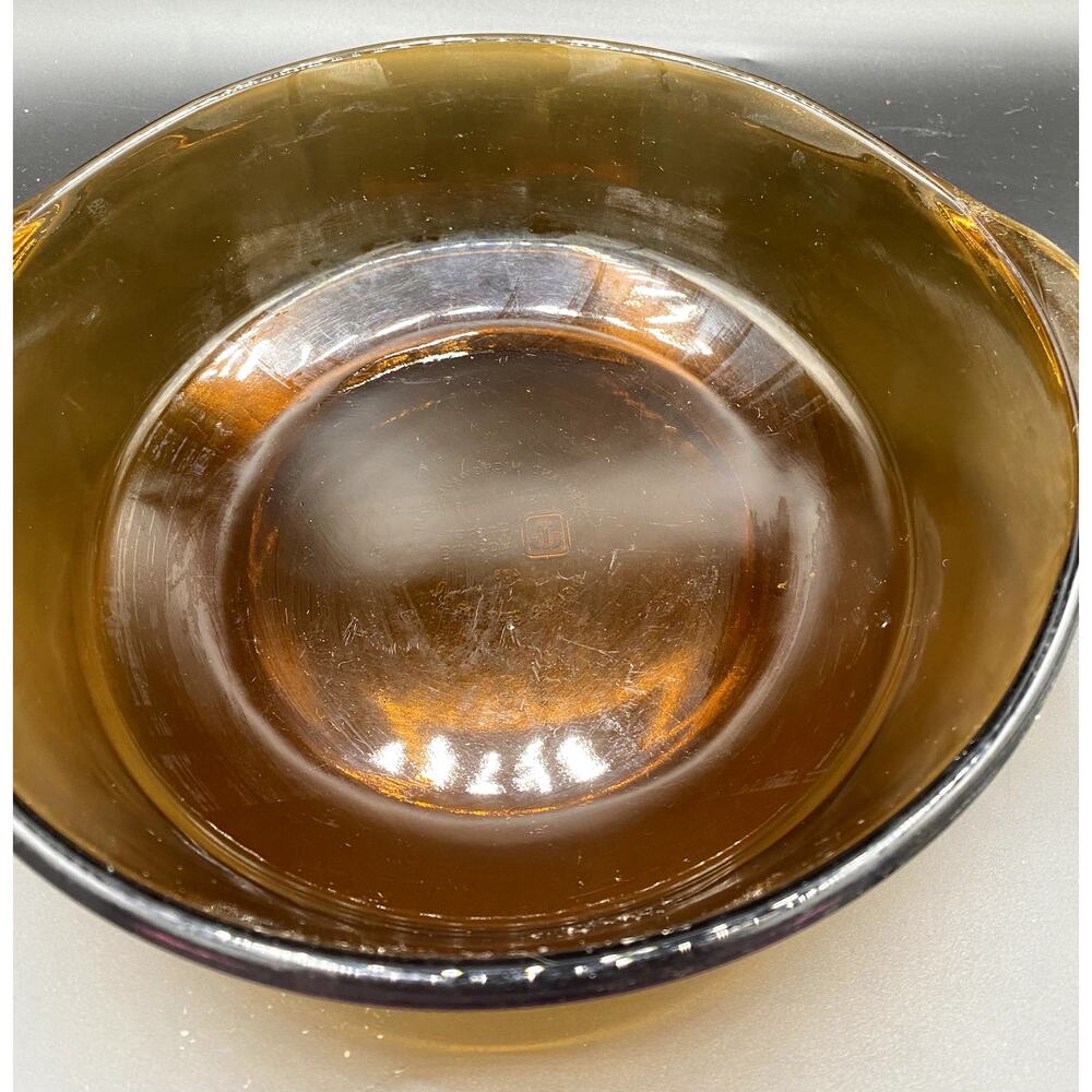 Vtg Anchor Hocking Fire-King (2qt) Amber Brown Oval Casserole Baking Dish Bowl - Picture 3 of 6